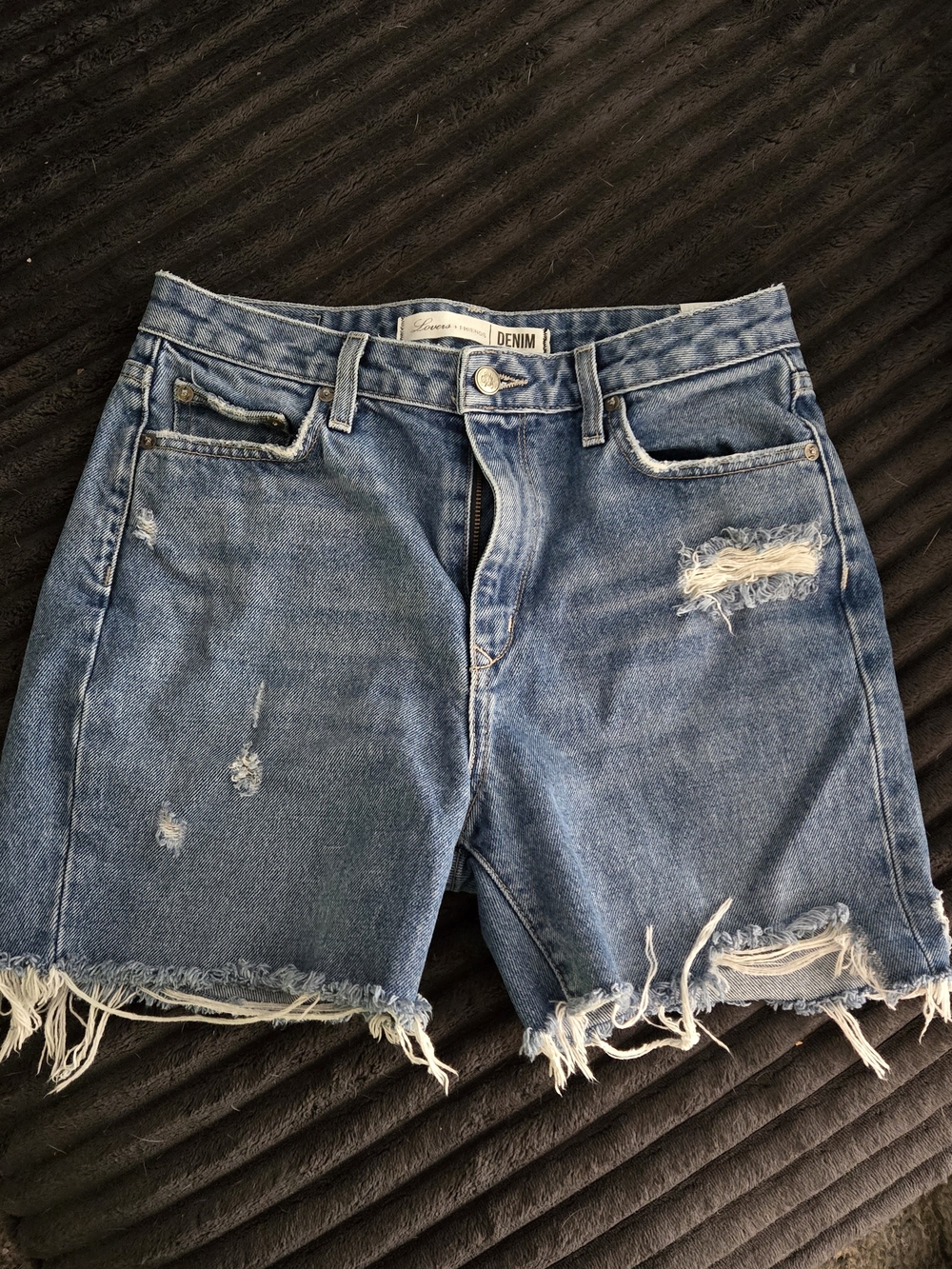 Lovers + Friends Distressed Denim Shorts - Blue